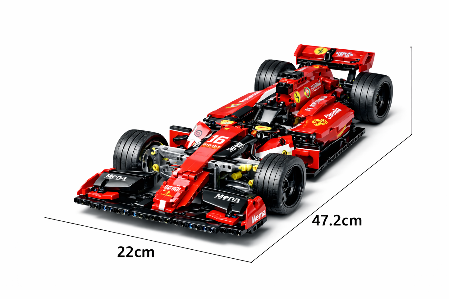 Auto F1 Rojo 47 cm – Set de Construcción Technic Alta Precisión (1200 +Piezas Aprox.)